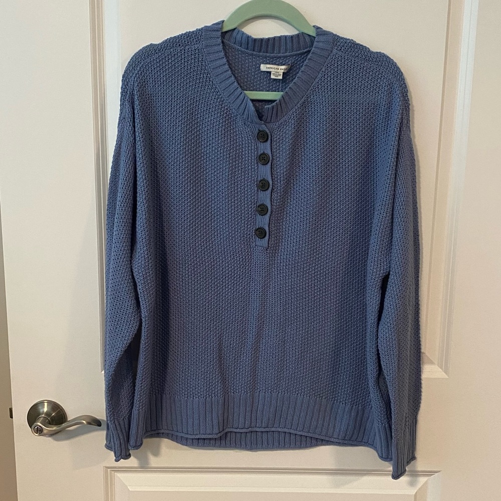 Blue knit sweater